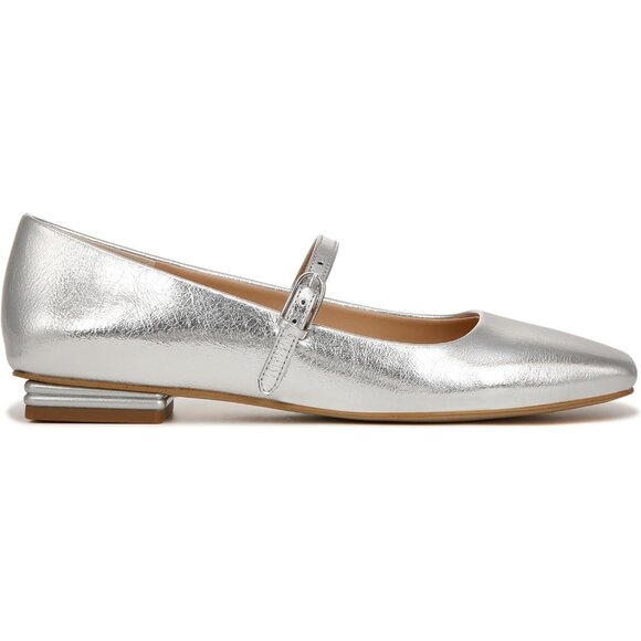 Franco Sarto Womens Silver Metallic Faux Leather Tinsley Mary Jane Ballet Flats - Picture 6 of 9